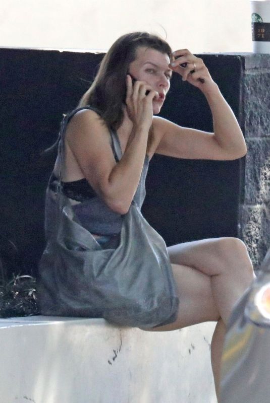 MILLA JOVOVICH Out Shopping in West Hollywood 09/11/2018