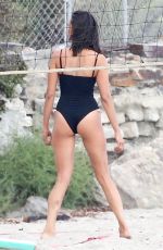NINA DOBREV in Swimsuit Playing Beachvolley in Malibu 09/02/2018