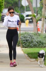 NINA DOBREV Out with Her Dog in Los Angeles 09/05/2018