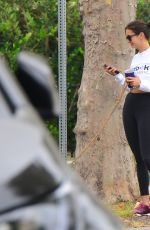 NINA DOBREV Out with Her Dog in Los Angeles 09/05/2018