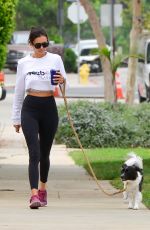 NINA DOBREV Out with Her Dog in Los Angeles 09/05/2018