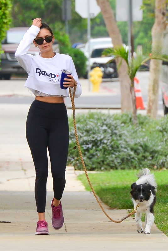 NINA DOBREV Out with Her Dog in Los Angeles 09/05/2018