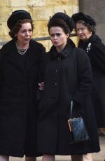 OLIVIA COLEMAN and HELENA BONHAM CARTER on the Set of The Crown in Wincester 09/18/2018