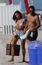 OLIVIA CULPO in Bikini Top on the Beach in Miami 09/25/2018