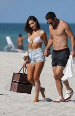 OLIVIA CULPO in Bikini Top on the Beach in Miami 09/25/2018