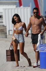 OLIVIA CULPO in Bikini Top on the Beach in Miami 09/25/2018