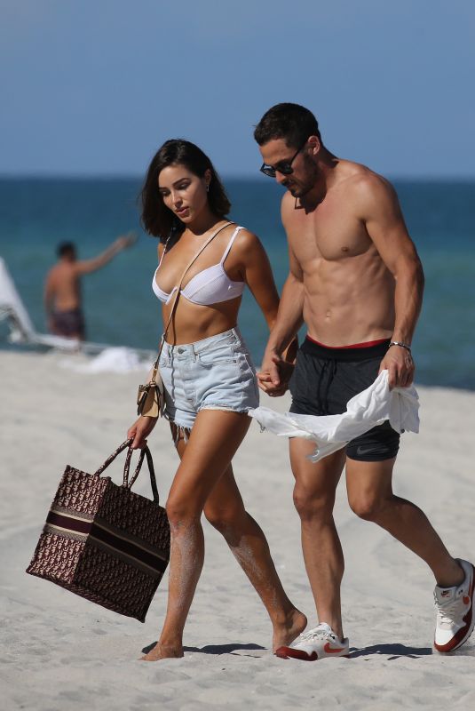 OLIVIA CULPO in Bikini Top on the Beach in Miami 09/25/2018