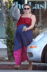 Pregnant HILARY DUFF at a Nail Salon in West Hollywood 09/19/2018
