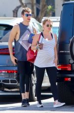 Pregnant HILARY DUFF Leaves a Gym in Studio City 08/30/2018