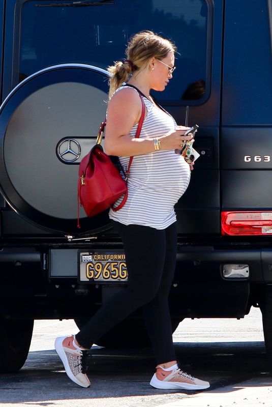 Pregnant HILARY DUFF Leaves a Gym in Studio City 08/30/2018