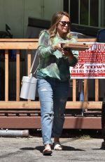 Pregnant HILARY DUFF Out for Pizza in Studio City 09/09/2018