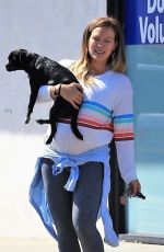 Pregnant HILARY DUFF Out with Her Dog in Studio City 09/13/2018