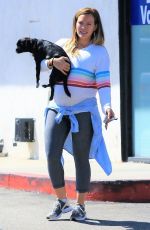 Pregnant HILARY DUFF Out with Her Dog in Studio City 09/13/2018