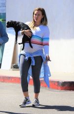 Pregnant HILARY DUFF Out with Her Dog in Studio City 09/13/2018