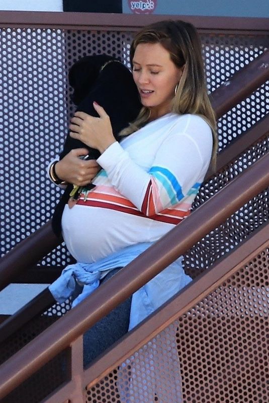 Pregnant HILARY DUFF Out with Her Dog in Studio City 09/13/2018