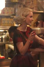RACHEL BROSNAHAN on the Set of The Marvelous Mrs. Maisel in New York 08/31/2018