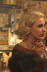 RACHEL BROSNAHAN on the Set of The Marvelous Mrs. Maisel in New York 08/31/2018