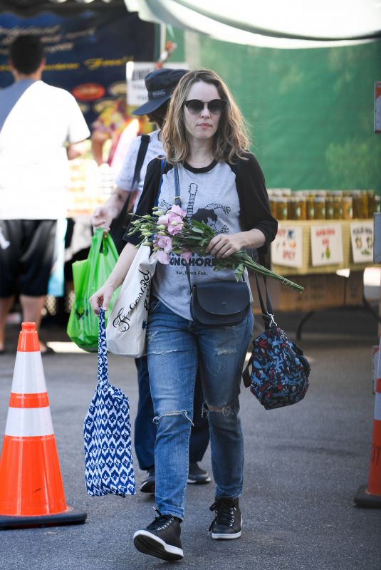 RACHEL MCADAMS Shopping at Farmers Market in Los Angeles 09/18/2018
