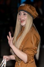 SABRINA CARPENTER Arrives at Versace Show at Milan Fashion Week 09/21/2018