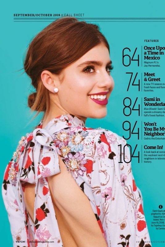 SAMI GAYLE in CBS Watch Magazine, September 2018