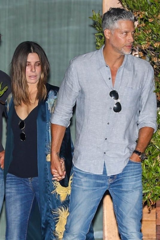 SANDRA BULLOCK Leaves Soho House in Los Angeles 09/01/2018