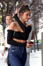 SARA SAMPAIO in Denim and Crop Top Out in Milan 09/23/2018