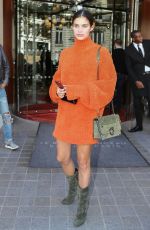 SARA SAMPAIO Out at Paris Fashion Week 09/26/2018