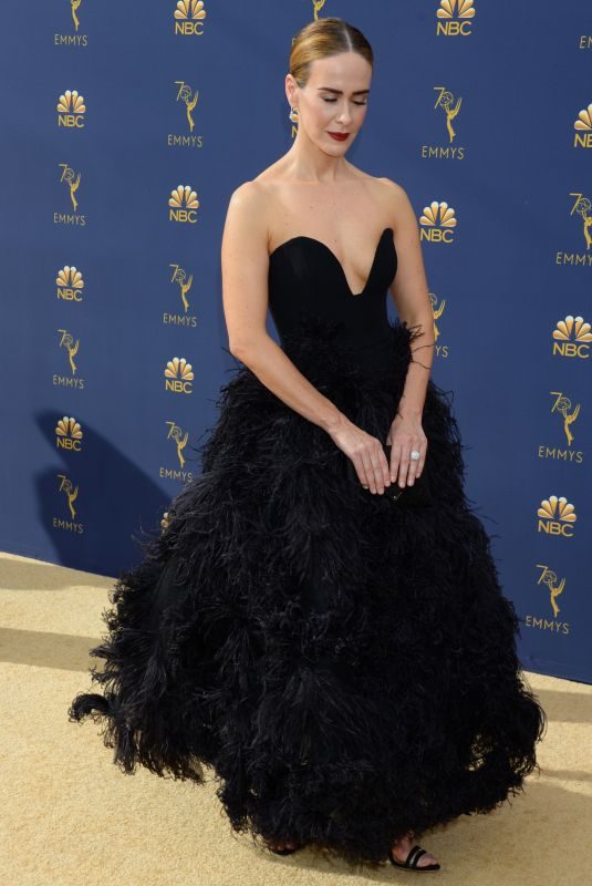 SARAH PAULSON at Emmy Awards 2018 in Los Angeles 09/17/2018