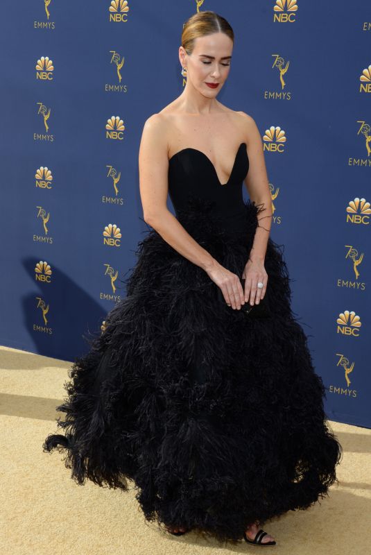 SARAH PAULSON at Emmy Awards 2018 in Los Angeles 09/17/2018