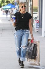 SELMA BLAIR in Ripped Jeans Out in Los Angeles 09/20/2018