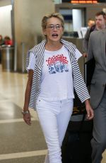 SHARON STONE at Los Angeles International Airport 09/25/2018