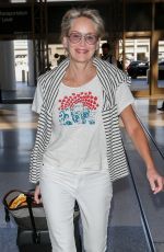 SHARON STONE at Los Angeles International Airport 09/25/2018