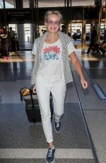 SHARON STONE at Los Angeles International Airport 09/25/2018