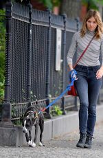 SIENNA MILLER Walks Her Dog Out in New York 09/21/2018