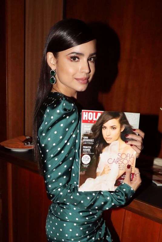 SOFIA CARSON at Hola USA VIP Dinner Celebration for October Cover Star Sofia Carson in New York 09/27/2018