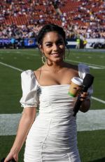 VANESSA HUDGENS Sings National Anthem at Rams vs Vikings Game 09/27/2018