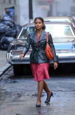 ZAZIE BEATZ on the Set of The Joker in New York 09/22/2018