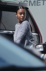 ZOE SALDANA Out and About in Beverly Hills 09/22/2018