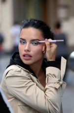 ADRIANA LIMA on the Set of a Maybeline Commercial in New York 10/10/2018