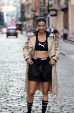 ADRIANA LIMA on the Set of a Maybeline Commercial in New York 10/10/2018