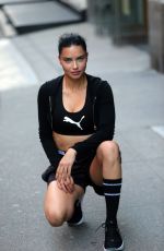 ADRIANA LIMA on the Set of a Maybeline Commercial in New York 10/10/2018