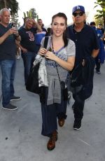 ALYSSA MILANO Arrives at Dodgers vs Red Sox Game in Los Angeles 10/26/2018