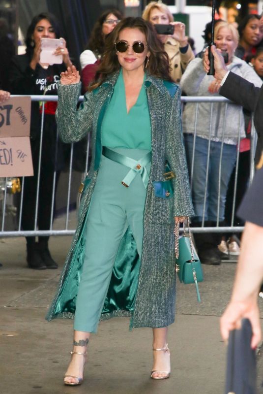 ALYSSA MILANO Leaves Good Morning America in New York 10/15/2018