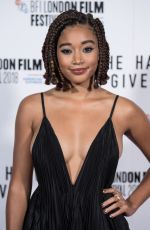 AMANDLA STENBERG at The Hate You Give Premiere at BFI London Film Festival 10/20/2018