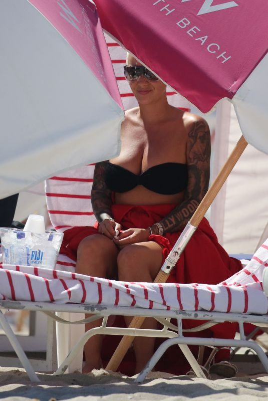 AMBER ROSE in Bikini at a Beach in Miami 10/29/2018