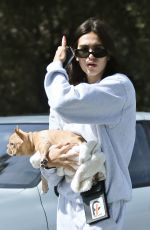 AMELIA HAMLIN with Her Dog in Beverly Hills 10/06/2018