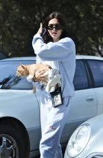 AMELIA HAMLIN with Her Dog in Beverly Hills 10/06/2018