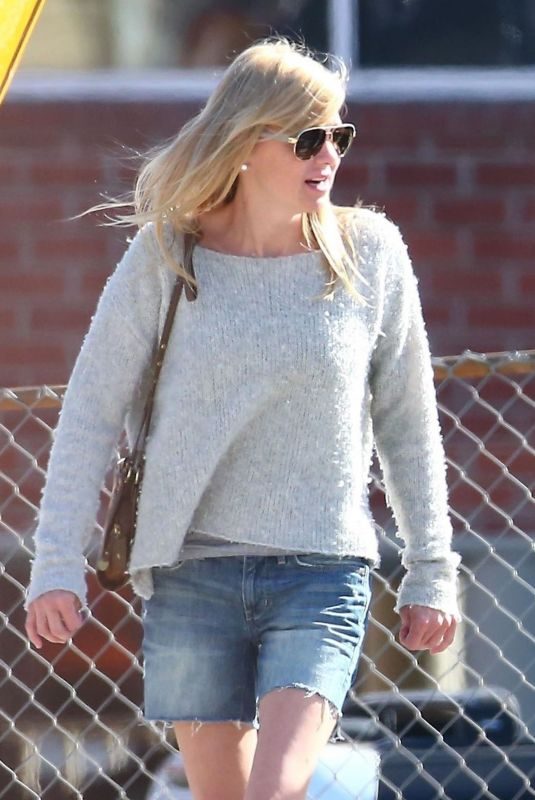 ANNA FARIS in Denim Cut-off Out in Los Angeles 10/09/2018