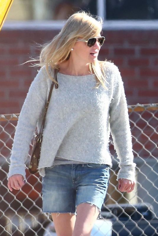 ANNA FARIS in Denim Cut-off Out in Los Angeles 10/09/2018