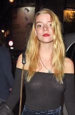 ANYA TAYLOR-JOY Leaves Chiltren Firehouse in London 10/17/2018